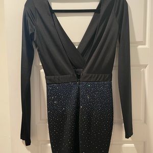 Custome made black mini dress.
